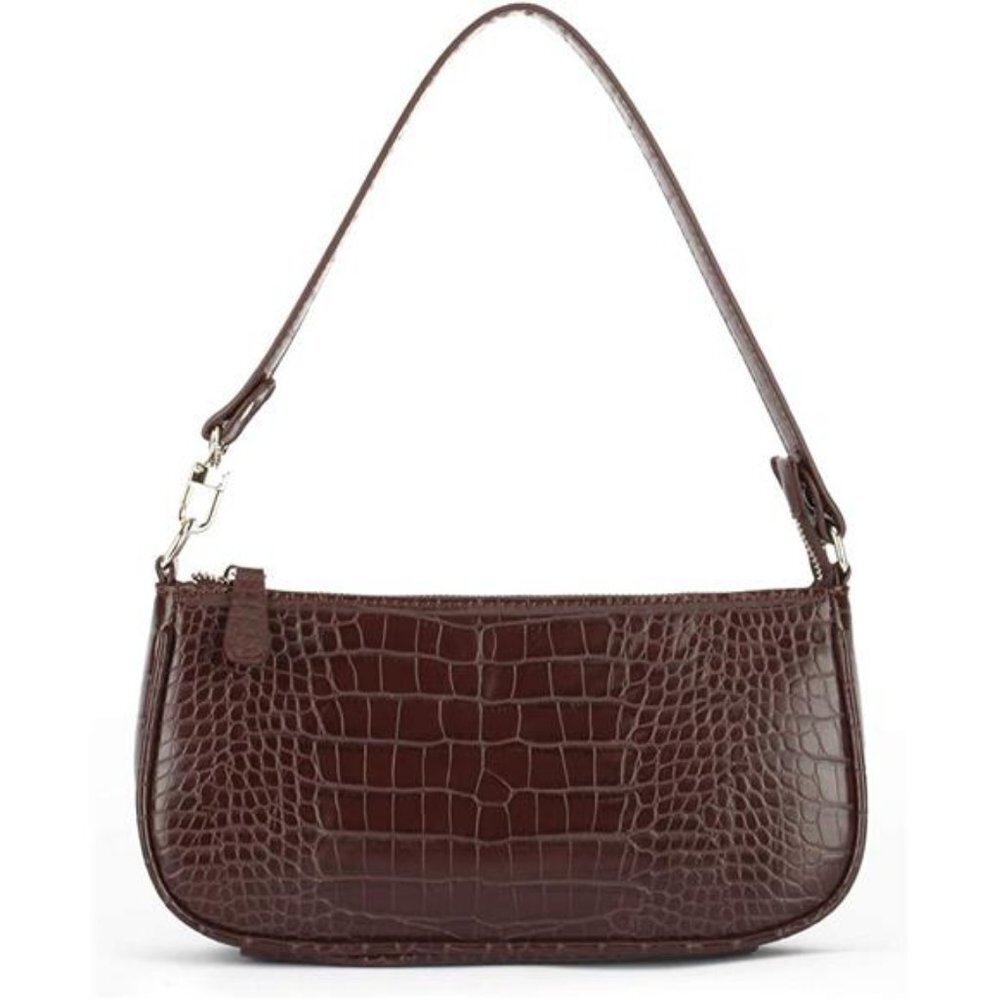 Crocodile Effect Retro Faux Leather Classic Clutch Shoulder Handbag for Women
